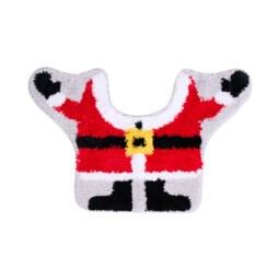Red Christmas Santa Toilet Seat Cover and Mat Set - thumbnail 3