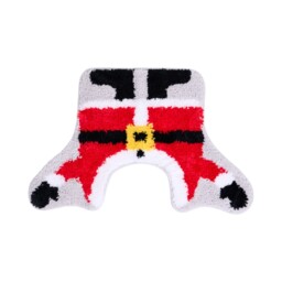 Red Christmas Santa Toilet Seat Cover and Mat Set - thumbnail 2