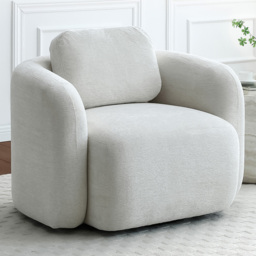 Molly Natural Soft Chenille Swivel Armchair