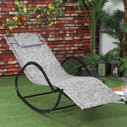 Outsunny Grey Zero Gravity Folding Rocking Recliner Chair