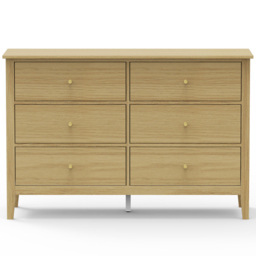 Core Products Henley Oak Effect 6 Drawer Double Wide Chest of Drawers - thumbnail 4