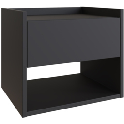 GFW Harmony Single Drawer Anthracite Black Wall Mounted Bedside Table Set of 2 - thumbnail 3