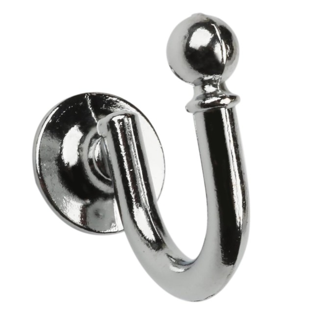 Boston Satin Silver Curtain Tieback Hook 2 Pack