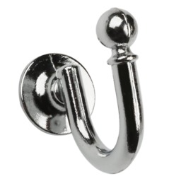 Boston Satin Silver Curtain Tieback Hook 2 Pack
