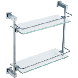Nes Home 2 Shelf Glass Bathroom Rack