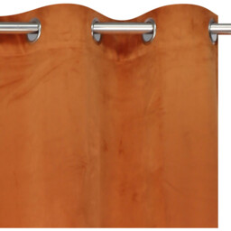 Neptune Velvet Panel Eyelet Curtain Rust 140 x 240cm - thumbnail 3