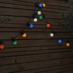 ValueLights 10 Bulb Festoon Multicoloured LED Garden String Light