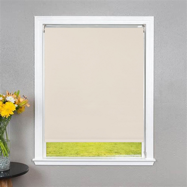 Plain Blackout Roller Blind Ivory 180 x 165cm - image 1