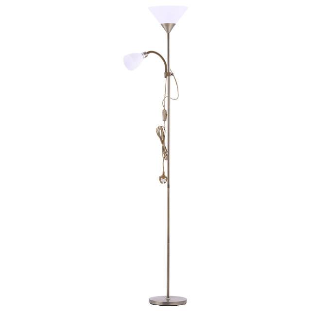 Living and Home 2 Head Tall Floor Lamp with Button Switch-Bronze - image 1