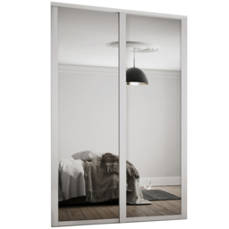 Spacepro Shaker 2 Door Dove Grey Frame Mirror Sliding Wardrobe Kit 1149mm - thumbnail 1