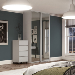 Spacepro Shaker 2 Door Dove Grey Frame Mirror Sliding Wardrobe Kit 1149mm - thumbnail 2