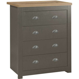 Birlea Highgate 4 Drawer Dark Grey and Oak Chest of Drawers - thumbnail 2