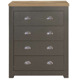 Birlea Highgate 4 Drawer Dark Grey and Oak Chest of Drawers - thumbnail 3