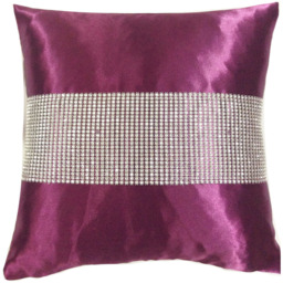 Velosso Manhattan Plum Diamante Filled Cushion 43 x 43cm 2 Pack