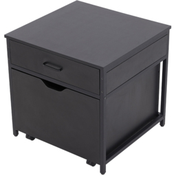 Living and Home 2 Drawer Black Wooden Modern Storage Cabinet - thumbnail 2