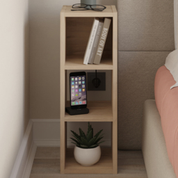 Decortie Combayn 3 Shelf Saphire Oak Low Bookcase