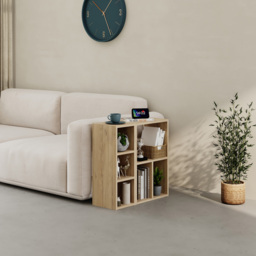 Decortie Combayn 3 Shelf Saphire Oak Low Bookcase - thumbnail 4