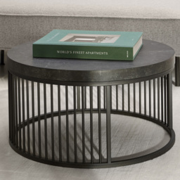 Florence Strington Matt Black Round Coffee Table