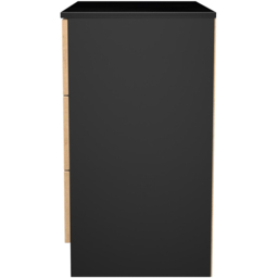 Crowndale Java Slatt Effect and Black 3 Drawer Chest - thumbnail 3