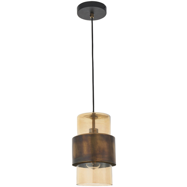 Merano Palermo Brass Patina and Champagne Lustre Glass Pendant Ceiling Light - image 1