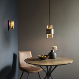 Merano Palermo Brass Patina and Champagne Lustre Glass Pendant Ceiling Light - thumbnail 4