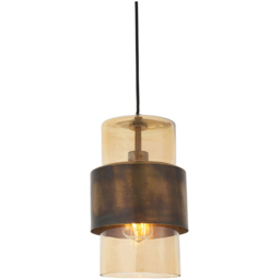Merano Palermo Brass Patina and Champagne Lustre Glass Pendant Ceiling Light - thumbnail 3