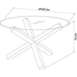 Bentley Designs Turin 4 Seater Light Oak Circular Glass Table - thumbnail 4