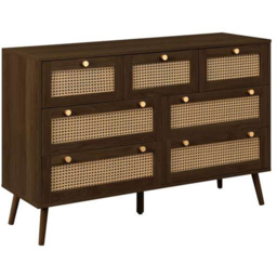 Croxley 7 Drawer Brown Rattan Chest of Drawers - thumbnail 2