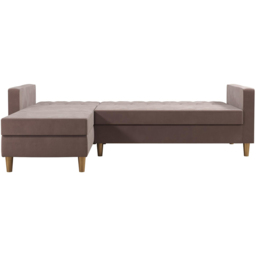 Dorel Home Liberty 3 Seater Pink Sectional Futon with Chaise - thumbnail 3