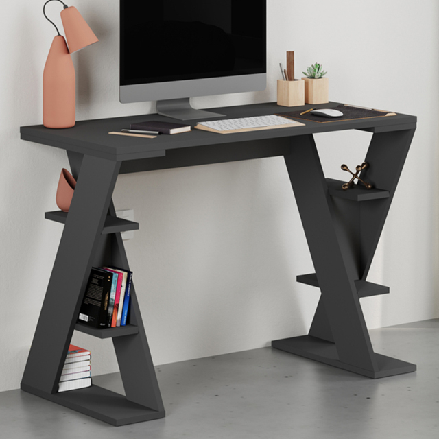 Decortie Papillon Anthracite 6 Shelf Desk - image 1