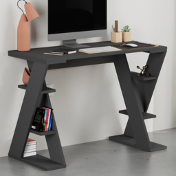 Decortie Papillon Anthracite 6 Shelf Desk