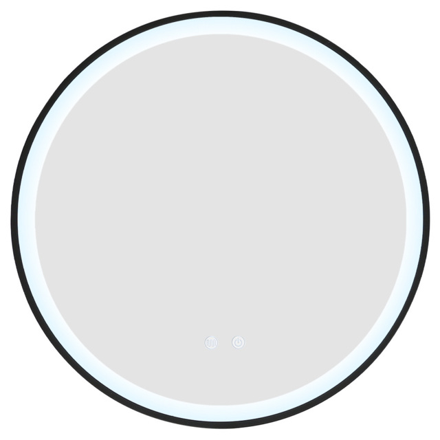 Living and Home White Framed Round LED Mirror - image 1