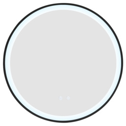Living and Home White Framed Round LED Mirror