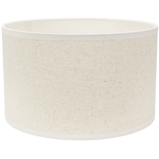ValueLights Eva Natural Linen Drum Lamp Shade with White Trim - image 1