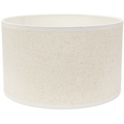 ValueLights Eva Natural Linen Drum Lamp Shade with White Trim