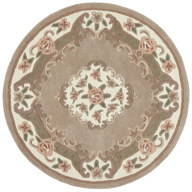 Origins Shensi Beige Wool Round Rug 120cm - image 1