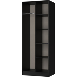 Crowndale Hong Kong 5 Shelf Matt Black Tall Open Wardrobe Ready Assembled - thumbnail 4