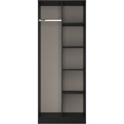 Crowndale Hong Kong 5 Shelf Matt Black Tall Open Wardrobe Ready Assembled - thumbnail 2