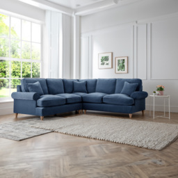 The Victoria Large Navy Corner Sofa - thumbnail 4