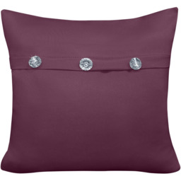 Velosso Plum Diamante Mock Flap Filled Cushion 43 x 43cm 2 Pack