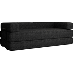 M N Furniture Smart 3 Seater Black Sofa Bed - thumbnail 2