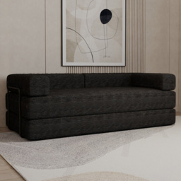 M N Furniture Smart 3 Seater Black Sofa Bed - thumbnail 1