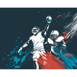 Origin Murals Blue American Footballers Paint Splash Wall Mural - thumbnail 2