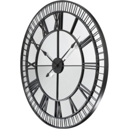 Charles Bentley Windermere 90cm Black Mirrored Skeleton Indoor and Outdoor Wall Clock - thumbnail 3