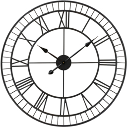 Charles Bentley Windermere 90cm Black Mirrored Skeleton Indoor and Outdoor Wall Clock