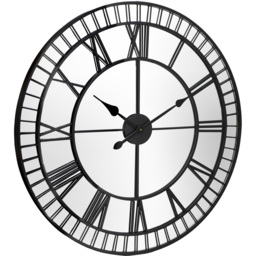 Charles Bentley Windermere 90cm Black Mirrored Skeleton Indoor and Outdoor Wall Clock - thumbnail 4