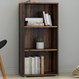 Florence Essential 2 Shelf Vintage Oak Low Wide Bookcase