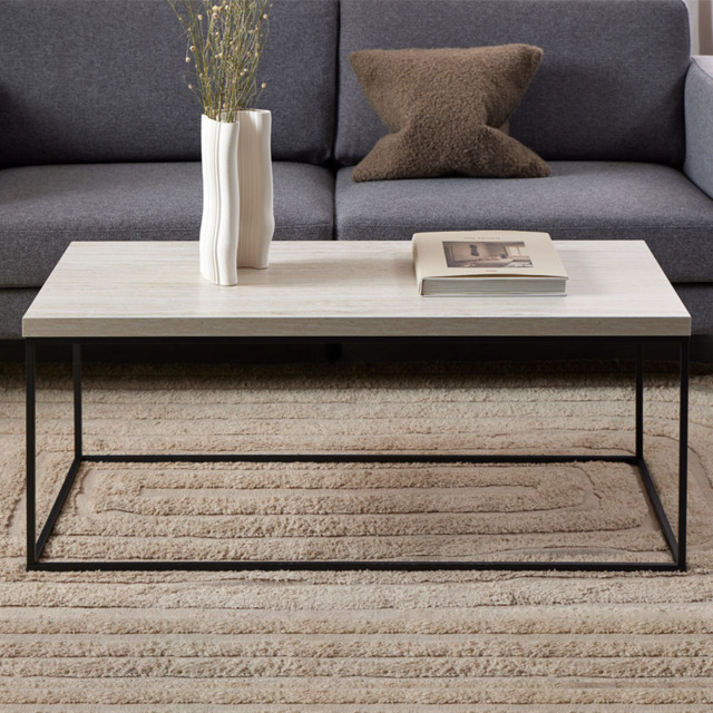 Florence Barossa Travertine Rough Paper Top Rectangular Coffee Table - image 1