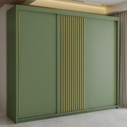 Sliding Wardrobes 4U Pesto Green 3 Door Wardrobe