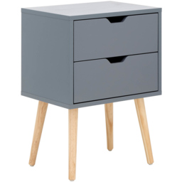 GFW Nyborg 2 Drawer Dark Grey Bedside Table - thumbnail 3